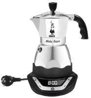 Кофеварка гейзерная Bialetti Moka timer 3, серебристый/черный 0006092/NP