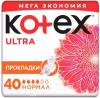 Kotex прокладки Ultra Normal, 4 капли, 40 шт