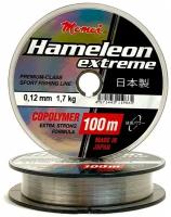 Монофильная леска для рыбалки Momoi Hameleon Extreme 0,12 мм, 1,7 кг, 100 м, прозрачная, 1 штука