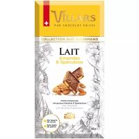 Шоколад Villars Lait Amandes & Speculoos молочный с миндалем и печеньем 33% какао