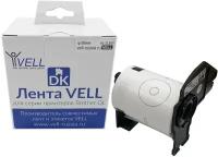 Лента Vell VL-B-DK 11207 для CD дисков (Brother DK11207), черная на белом, 58 мм х 58 мм, для QL570/710W/720NW/800/810W/820NW {VL-11207}