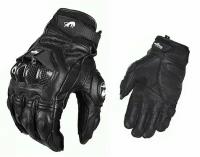 Мотоперчатки перчатки из комбинированной кожи AFS6 для мотоциклиста на мотоцикл скутер мопед квадроцикл, черные, XL