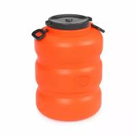 Канистра-бочка пластиковая Альтернатива Байкал, с крышкой и ручками, 50 л, оранжево-серая