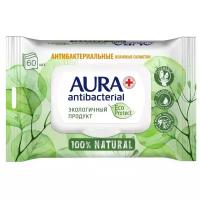 Влажные салфетки Aura ECO Protect Flushable антибактериальные