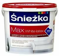 Краска латексная Sniezka Max White Latex влагостойкая моющаяся матовая белый 5 л