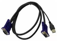 Кабель D-Link DKVM-CU для KVM переключателя (VGA15M&USB A-->VGA15M&USB B) <1.8м>