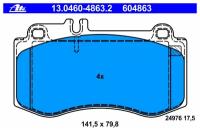 Колодки дисковые передние Ate 13.0460-4863.2 Mercedes-Benz: 0054207720 0054208520 24976 604863 Mercedes-Benz Cls