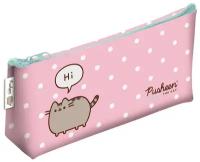 Пенал школьный Pusheen PUJB-UT4-4270 треугольной формы с одним отделением на молнии, для девочек. Размер 9,5 х 20 х 3,5 см