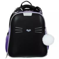 Ранец N1School Kitty black, 2 отд., эргоном. спинка, экокожа