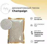 Декоративный минеральный песок NICELY Champaign, 1 кг, для творчества и поделок, для флорариума, 0,4-0,8 мм