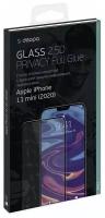 Защитное стекло PRIVACY 2,5D Full Glue для Apple iPhone 13 mini (2021), 0.3 мм, черная рамка, Deppa 62792