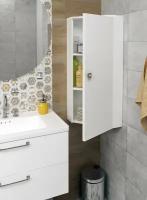 Шкаф для ванной комнаты, REGENT style, ПеналВиола1д/угловой/правый, цвет белый, 86*31*31
