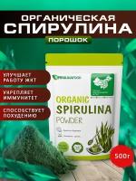 Спирулина порошок для похудения и очистки организма, высокое содержание белка Spirulinafood, 500гр