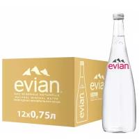 Вода минеральная природная столовая питьевая Evian негазированная, стекло