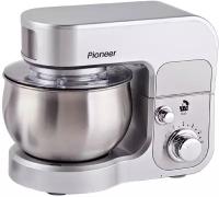 Миксер планетарный Pioneer с чашей из нержавеющей стали 3 л, 6 скоростей, 3 насадки, защита двигателя от перегрева, 700 Вт