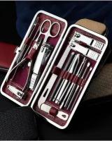 Маникюрный набор 19 предметов в кейсе, профессиональные приборы для маникюра и педикюра, включающие инструменты для ухода и дизайна ногтей