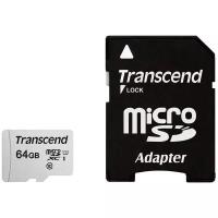 Карта памяти MicroSDXC 64Gb Transcend Class10 UHS-1 U1 TLC [TS64GUSD300S-A] (SD адаптер)