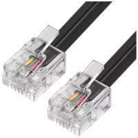 Greenconnect RJ11 - RJ11 1м Greenconnect Телефонный шнур удлинитель для аппарата 1.0m GCR-TP6P4C2-1.0m, 6P4C (джек 6p4c - jack 6p4c) черный GCR-TP6P4C2-1.0m