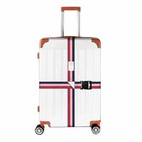 Ремень для чемодана, для багажа, багажный ремень, стяжка багажа и крепления груза, бело-красно-синий