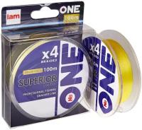 Плетеный шнур Number ONE Superior 4X-100 Yellow 0.16mm