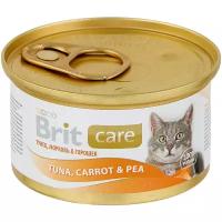 Влажный корм для кошек Brit Care тунец, морковь и горошек (кусочки в соусе)