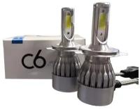 Светодиодные лампы Led C6 H4 (ближний, дальний свет) 6000k, 36w, 12V, комплект 2 шт