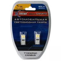 Лампа светодиодная 12V W5W T10W W2.1х9.5d ббесцокольная листер (2шт.) XENITE 1009380