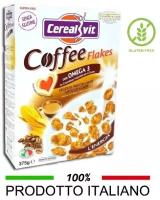 Хлопья кукурузные Cerealvit хрустящие с итальянским кофе и Омега-3, Без глютена, Италия 375 г