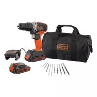 Аккумуляторная ударная дрель-шуруповерт BLACK+DECKER BCD003BA10S Li-lon 1.5 А·ч 18 В х2 сумка