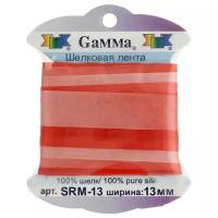 Тесьма декоративная Gamma шелковая, 13 мм, 9,1 +/- 0,5 м, M046, цвет розово-красный (SRM-13)