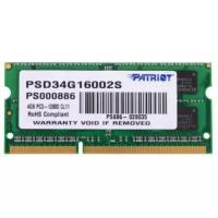 Модуль памяти для ноутбука SODIMM PATRIOT PSD34G16002S 4GB