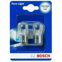 Лампа накаливания сигнальная P21/5W BAY15s Pure light 12V 21/5W Блистер 2шт 1987301016, BOSCH 1987301016