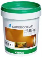 Краска для стен и потолков акриловая Oikos Supercolor матовая база P 1 л