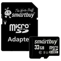 Micro SDHC карта памяти Smartbuy 32GB Class 10 UHS-I (с адаптером SD)