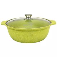 Кастрюля-жаровня KUKMARA Trendy style lime литая 4,0 л со стеклянной крышкой