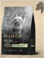 Сухой корм для собак Premier Dog Lamb&Turkey ADULT Mini (Свежее мясо ягненка с индейкой для собак мелких пород) 3 кг