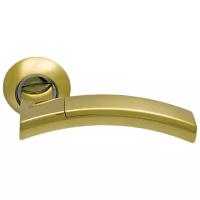 Ручка дверная фалевая на круглой накладке SILLUR 132 S. GOLD/P. GOLD матовое золото / золото