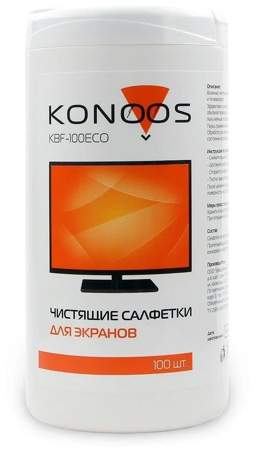 Konoos KBF-100ECO влажные салфетки 100 шт. для экрана
