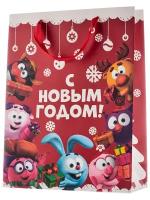 Пакет подарочный Сима-ленд С Новым годом! Смешарики, 31х11х40 см