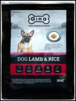 Сухой корм GINA DOG LAMB & RICE для взрослых собак с чувствительным пищеварением с ягненком и рисом, 18 кг