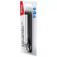 Карандаши для школы простые HB / Набор чернографитных карандашей для офиса и рисования из 4 штук Berlingo 