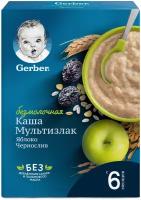 GERBER Каша безмолочная мультизлаковая с яблоком и черносливом коробка, 180 г