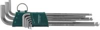 Набор торцевых шестигранных ключей EXTRA LONG с шаром 1,5-10 мм. 9 предметов Jonnesway H06SA109S