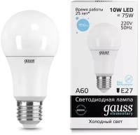 Светодиодная лампа Gauss 23230 LED Elementary A60 10W E27 6500K грушевидная