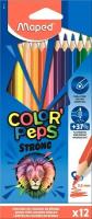 Карандаши цветные Maped COLOR'PEPS STRONG трехгран, пластик,12цв/уп,862712