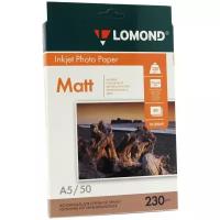 Фотобумага Lomond Односторонняя Матовая, 230г/м2, A5(21x15)/50л