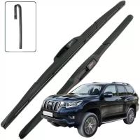 Дворники Toyota Land Cruiser Prado (4) J150 Тойота Ленд Крузер Прадо 150 2-й рест 2017 2018 2019 2020 2021 2022 гибридные 650мм-500мм 2шт