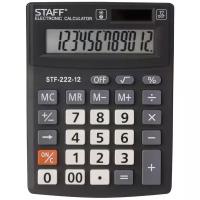 Калькулятор настольный электронный обычный Staff Plus STF-222, маленький, 12 разрядов, двойное питание