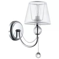 Настенный светильник FREYA Beverly FR5661-WL-01-CH, E14, 40 Вт, кол-во ламп: 1 шт,, цвет арматуры: хром, цвет плафона: белый