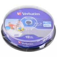 Оптический диск BD-R VERBATIM 25Гб 6x, 10шт., 43804, cake box, printable